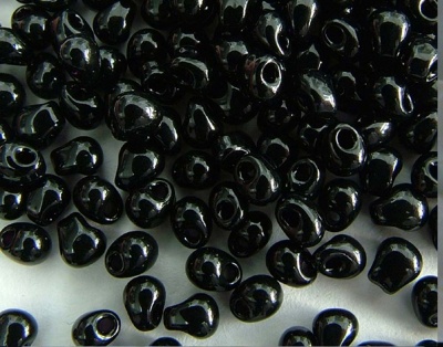 Miyuki Drop Black DP0401  3.4mm 2.8mm  Opaque Black Bead 10g